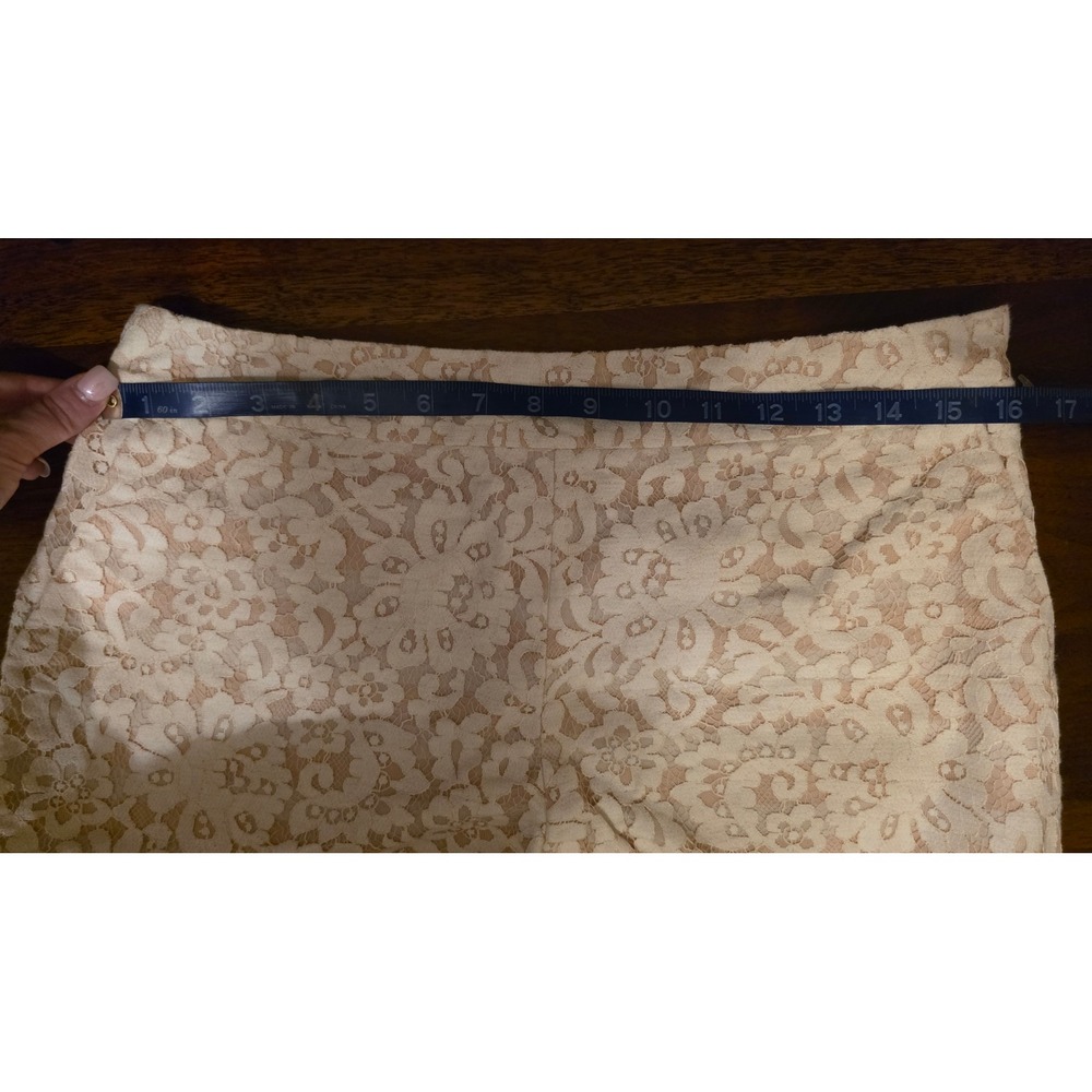 Anthropologie Cartonnier Peach Floral Lace High Waisted Shorts Size 10 - Picture 6 of 8
